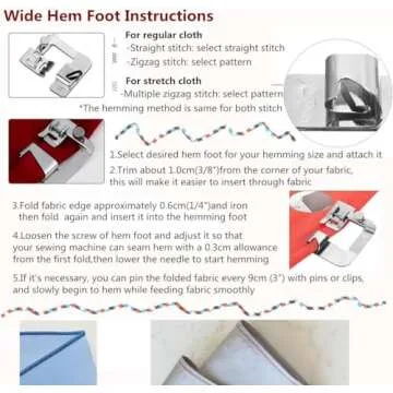 Windman 3 Sizes Wide Rolled Hem Pressure Foot Sewing Machine Presser Foot Hemmer Foot Set 1/2 Inch, ...