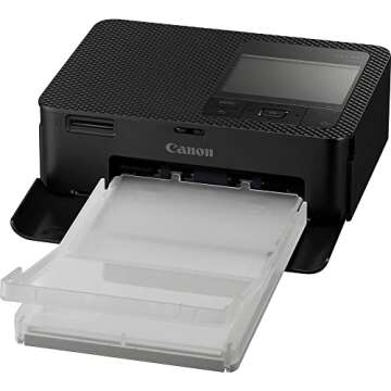 Canon SELPHY CP1500 Compact Photo Printer (Black) (5539C001) KP-108IN Color Ink and Paper Set + 64GB...