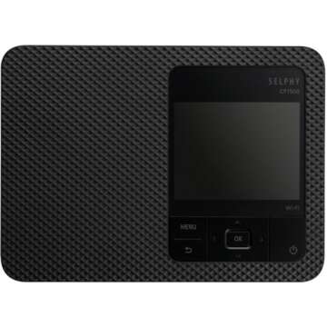 Canon SELPHY CP1500 Compact Photo Printer (Black) (5539C001) KP-108IN Color Ink and Paper Set + 64GB Ultra Memory Card + Cleaning Kit + Memory Card Wallet + Card Reader