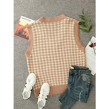 Stylish Houndstooth Sweater Vest for Women