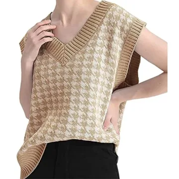 Stylish Houndstooth Sweater Vest for Women