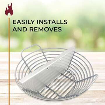 Kick Ash Basket BBQ Divider for Charcoal Grilling - Enhance Cooking