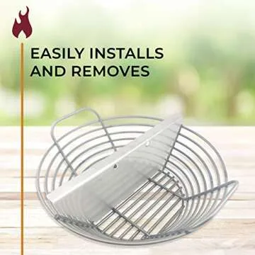 Kick Ash Basket BBQ Divider for Charcoal Grilling - Enhance Cooking