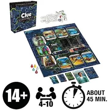 Clue Conspiracy Board Game - Engaging Mystery for Ages 14+