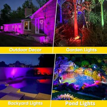 ROSHWEY Solar Spot Lights Outdoor, Colored Solar Outdoor Lights Waterproof Christmas Solar Powered S...