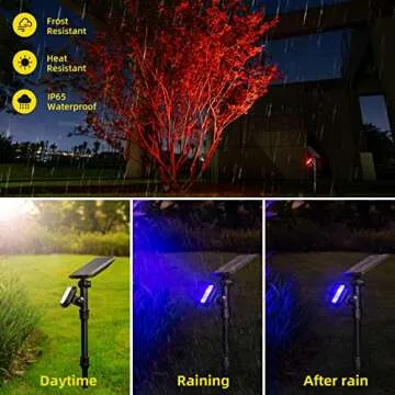 ROSHWEY Solar Spot Lights Outdoor, Colored Solar Outdoor Lights Waterproof Christmas Solar Powered Spotlight Landscape Lighting for Outside House Garden Yard Tree Pool Halloween Decorative, 4 Pack