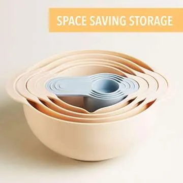 Table Concept Mixing Bowls Set with Measuring Cups and Spoons Set, Sieve Sifter Colander Strainer, Food Storage Bowls - 8 Piece Kitchen Accessories Set