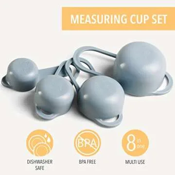 Table Concept Mixing Bowls Set with Measuring Cups and Spoons Set, Sieve Sifter Colander Strainer, Food Storage Bowls - 8 Piece Kitchen Accessories Set