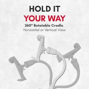 Macally Clip On Tablet Holder | Gooseneck iPad Holder for Bed, Stroller, Airplane, Desk (Universal Tablet Compatibility) Strong and Secure iPad Arm Mount, Tablet Clamp Mount, Kindle Holder