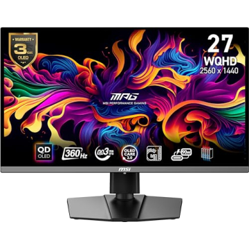 MSI MPG 271QRX QD-OLED 27" Gaming Monitor - 2560 x 1440, 360Hz, HDMI, DP, USB Type-C