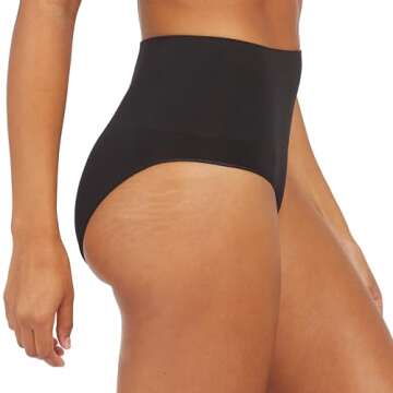 SPANX Women's Everyday Shaping Control Panties – Seamless Black Briefs