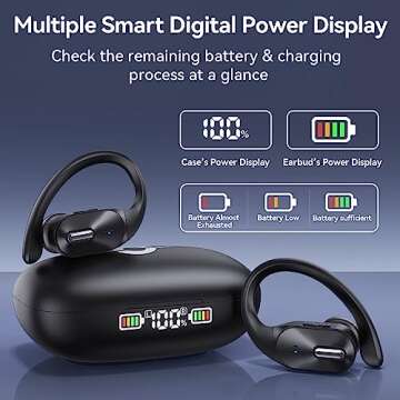 Orancu Bluetooth Headphones: Wireless Earbuds with Bass Sound and 48H Playback