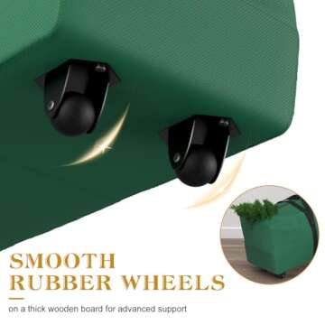 Patiobay Rolling Christmas Tree Storage Bag 9 Ft Xmas Artificial Disassembled Trees, 600D Waterproof Oxford Fabric, Durable Wheels & Handles, Heavy Duty Storage Container