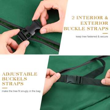 Patiobay Rolling Christmas Tree Storage Bag 9 Ft Xmas Artificial Disassembled Trees, 600D Waterproof Oxford Fabric, Durable Wheels & Handles, Heavy Duty Storage Container