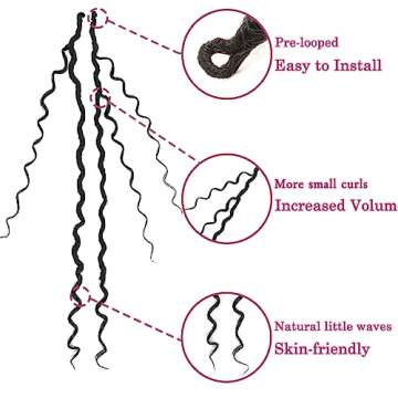 SamBraid Goddess Locs Crochet Hair 14 Inch, 8 Packs New Goddess Faux Locs Crochet Hair for Black Women, River Locs Crochet Hair with Curly Ends (14Inch, T27#, 8Packs)