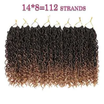 SamBraid Goddess Locs Crochet Hair 14 Inch, 8 Packs New Goddess Faux Locs Crochet Hair for Black Women, River Locs Crochet Hair with Curly Ends (14Inch, T27#, 8Packs)