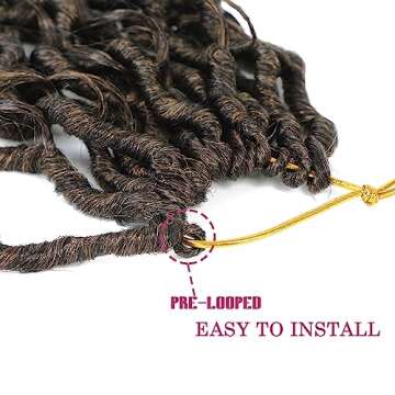 SamBraid Goddess Locs Crochet Hair 14 Inch, 8 Packs New Goddess Faux Locs Crochet Hair for Black Women, River Locs Crochet Hair with Curly Ends (14Inch, T27#, 8Packs)