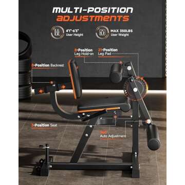 FEIERDUN 4-in-1 Adjustable Leg Extension Curl Machine - 700lbs Capacity Leg Extension Machine for Lower Body Workouts - Adjustable Leg Curl Machine, Home Gym Weight Machine