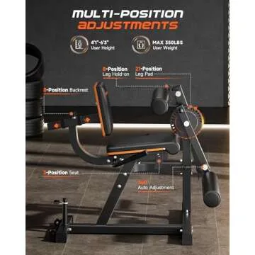 FEIERDUN 4-in-1 Adjustable Leg Extension Curl Machine - 700lbs Capacity Leg Extension Machine for Lower Body Workouts - Adjustable Leg Curl Machine, Home Gym Weight Machine