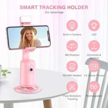 Smart 360° Face Tracking Phone Tripod with Remote Control