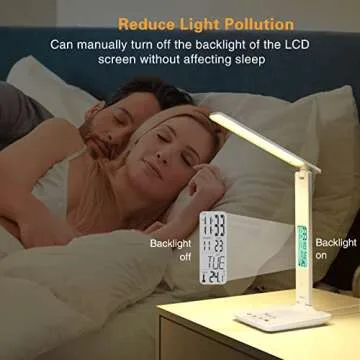 Juylux Desk Lamp, LED Desk Lamp Eye-Caring with Wireless Charger Support Fast Charging, Memory Function, Reduce Light Pollution, Phone Holder, Adjustable Foldable Reading Table Light for Home, Office