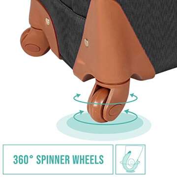 Steve Madden Designer-Gepckkollektion 4-teiliges Softside-Koffer-Set Reise-Set enthlt eine Tragetasche, 50,8 cm Handgepck, 61 cm und 71,1 cm Karierte Koffer, Black, One Size, Travel