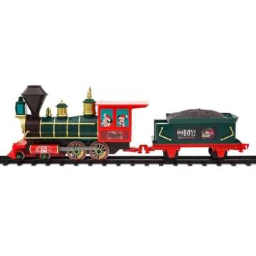 Disney Store Official Mickey Mouse and Friends ''Making Christmas Magical'' Electric Train Set - 35 Piece - Remote Control Model Train Set with Sound Effects and Tracks