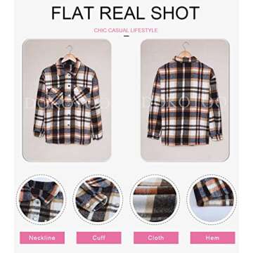 Dokotoo Women’s Classic Plaid Button Up Shirt - Versatile Outerwear