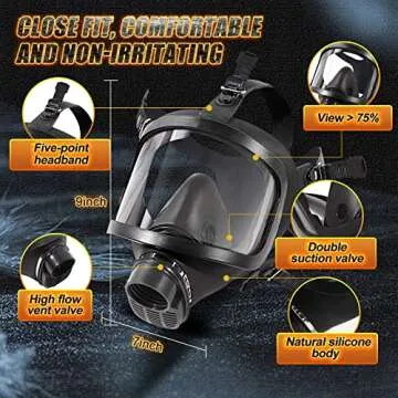 HANUU Gas Mask for Protection from Chemicals and Dust
