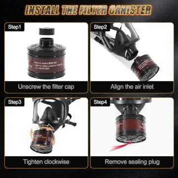 HANUU Gas Mask for Protection from Chemicals and Dust