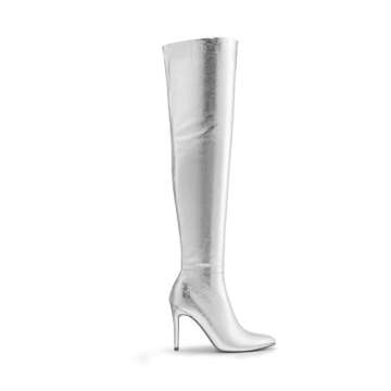 DREAM PAIRS Over The Knee Boots for Women, Women's Thigh High Boots Heel Fall Boots,Size 6.5,Silver,...