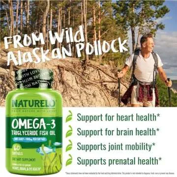 NATURELO Burpless Omega 3 Fish Oil - 1100mg Softgels