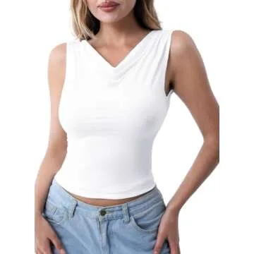 Swahen Sexy Off The Shoulder Backless Tank Top Shirts for Womens Cute Casual Going Out Crop Tops Slim Fitted 2024 Summer White