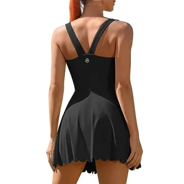 ATTRACO Golf Dress - Stylish Sleeveless Tennis Dress Black