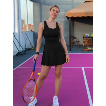ATTRACO Golf Dress - Stylish Sleeveless Tennis Dress Black