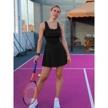 ATTRACO Golf Dress - Stylish Sleeveless Tennis Dress Black