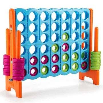 COSTWAY Jumbo 4-to-Score Giant Game Set, Enhance Family Game Nights!