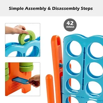 COSTWAY Jumbo 4-to-Score Game Set for Indoor & Outdoor Fun