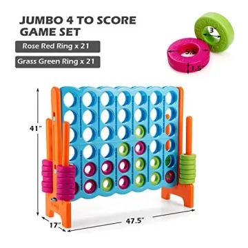 COSTWAY Jumbo 4-to-Score Game Set for Indoor & Outdoor Fun