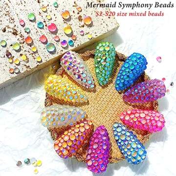 NAISKA 800Pcs Nail Art Rhinestones Set Colorful Flatback Rhinestones Glass Diamantes Gems for Nails Design Sparkly Diamond Beads Gems for DIY Crafts Clothes Tumblers Face Makeup Manicure