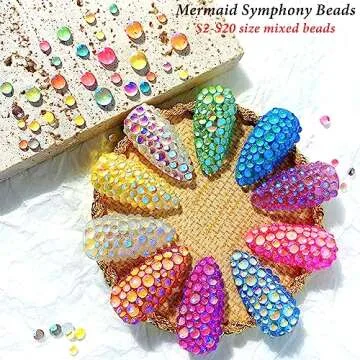 NAISKA 800Pcs Nail Art Rhinestones Set Colorful Flatback Rhinestones Glass Diamantes Gems for Nails Design Sparkly Diamond Beads Gems for DIY Crafts Clothes Tumblers Face Makeup Manicure