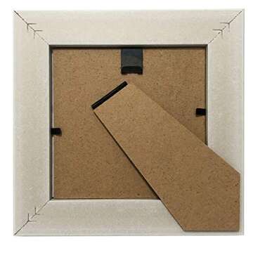 AMHOME 3.5x3.5 Picture Frame White (Cream Color) Square Photo Frame Desktop Display Mount on the wall. The front opening size 2.9x2.9. Plexiglass Panel (not Glass), Plastic Packaging.