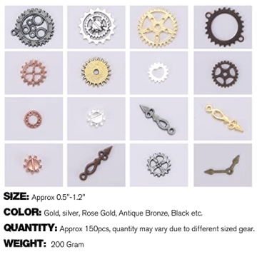 Artistic Steampunk Gears - 200g Quality Crafting Charms