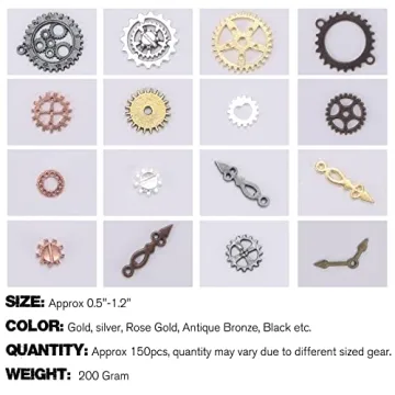 Artistic Steampunk Gears - 200g Quality Crafting Charms