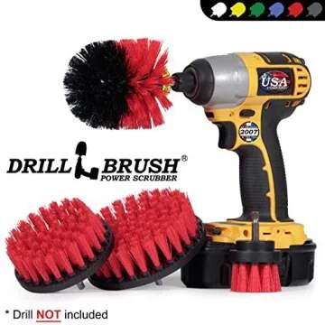 4 Piece Heavy Duty Drill Brush Set - Outdoor Cleaning Kit