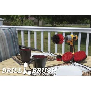 4 Piece Heavy Duty Drill Brush Set - Outdoor Cleaning Kit