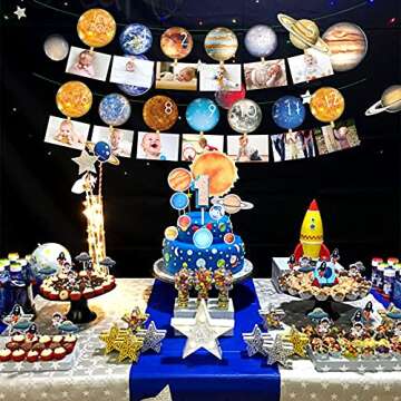 First trip Around the Sun Birthday Decorations Space Photo Banner 1st Trip Around The Sun Birthday Decorations Space 12 Months Photo Banner Space First Birthday Decoration