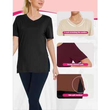 Showitty 3 Pack V Neck T Shirt for Women Plus Size, Short Sleeve Casual Tops Summer 2025 Basic Tees