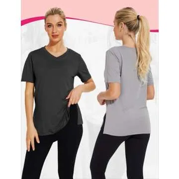 Showitty 3 Pack V Neck T Shirt for Women Plus Size, Short Sleeve Casual Tops Summer 2025 Basic Tees