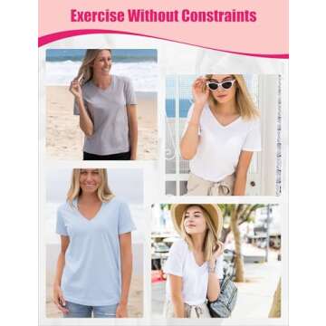 Showitty 3 Pack V Neck T Shirt for Women Plus Size, Short Sleeve Casual Tops Summer 2025 Basic Tees